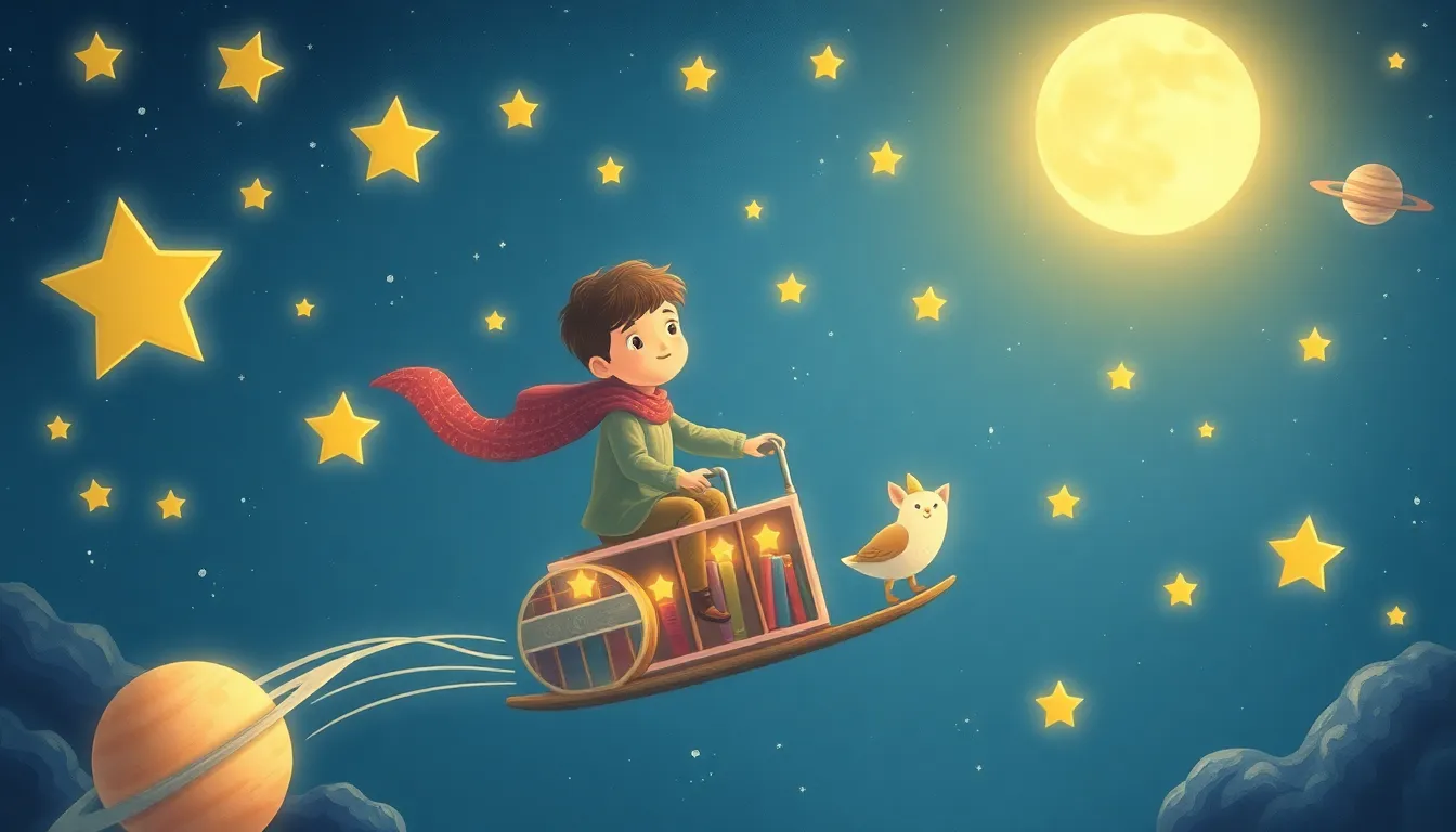 Cover illustration for Elias and the Bicycle Made of Stardust