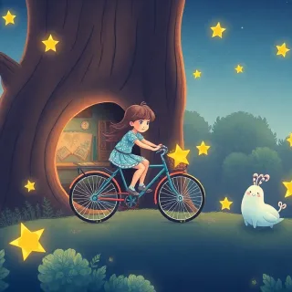 Cover illustration for A Bicicleta que Pedalava entre Estrelas