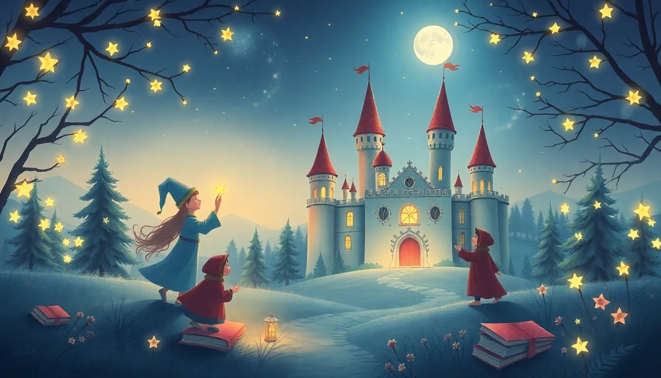 Cover illustration for Elif and the Sparkling Notes Castle